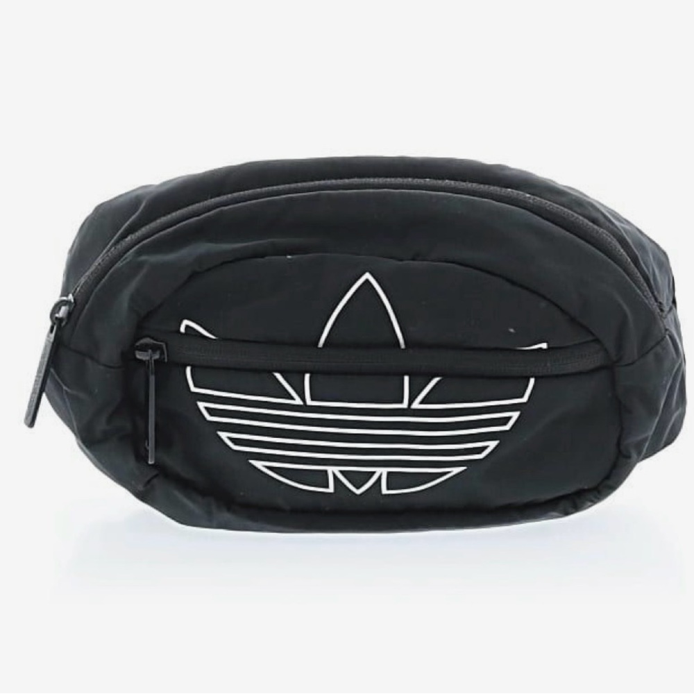 Adidas Black Belt Bag with White Trefoil Logo